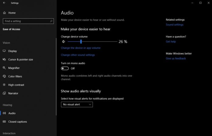 Audio in Windows 10