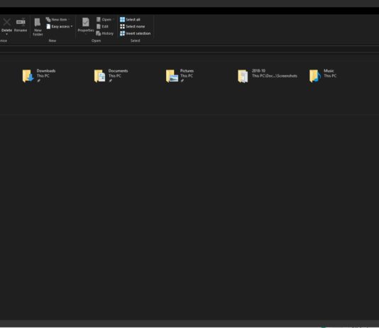 File Explorer with dark theme