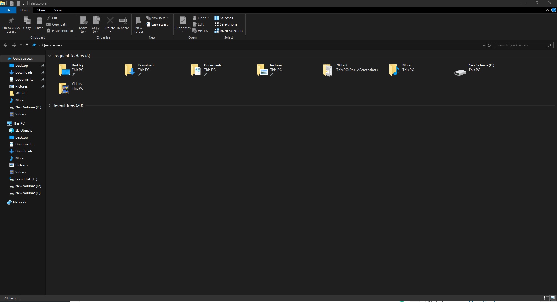 File Explorer with dark theme