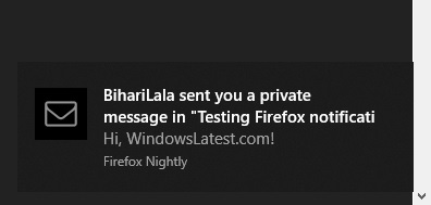 Firefox notifications