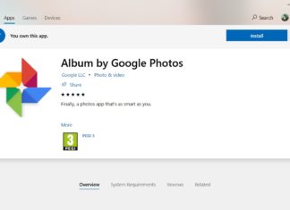 Google Photos app listing