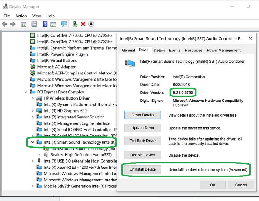 uninstall microsoft hd audio driver troubleshooting