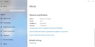 Windows 10 October 2018 Update system requirements