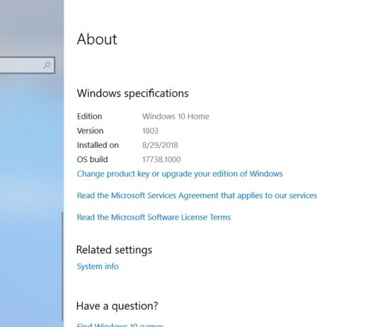 Windows 10 October 2018 Update system requirements