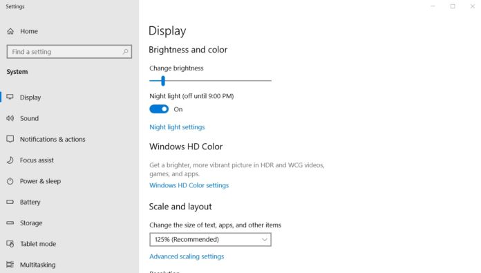 Windows 10 brightness control