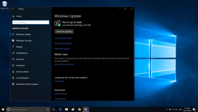 Windows 10 update check