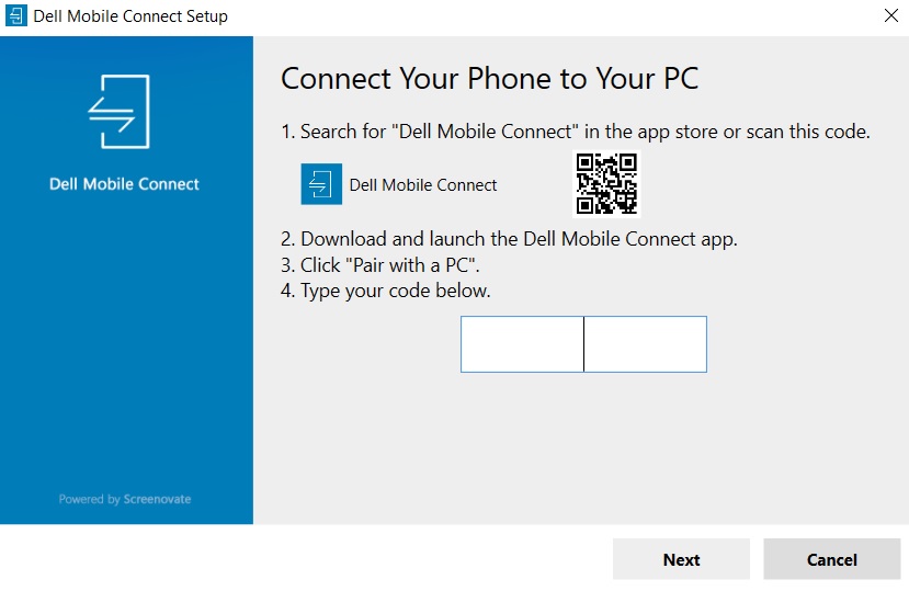 Dell Mobile Connect scan