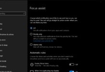 Focus Assist in Windows 10