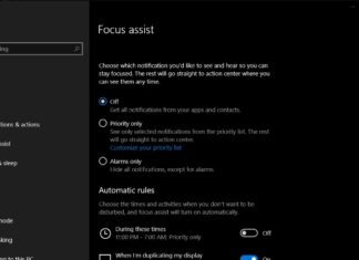 Focus Assist in Windows 10