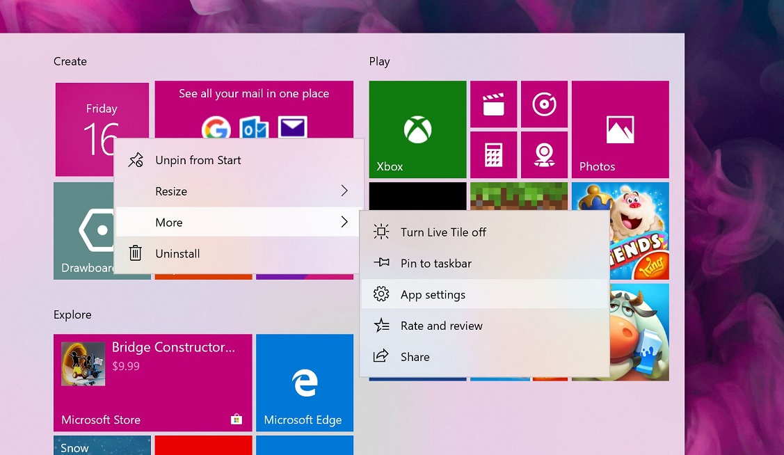 Light Start menu