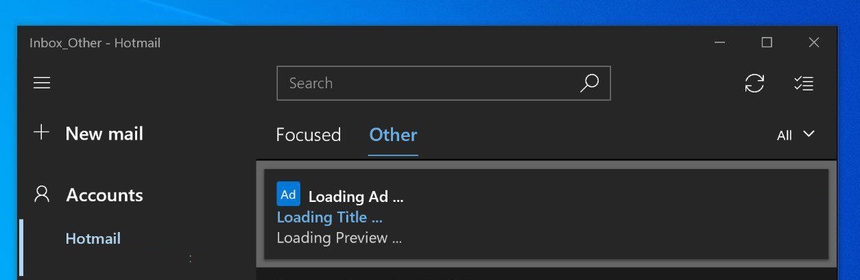 Mail app ad