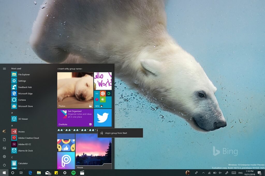 Start Menu in Windows 10