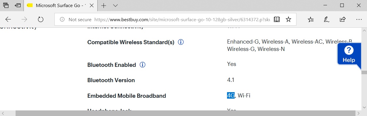 Surface Go LTE