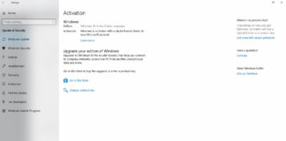 Windows 10 Activation Screen