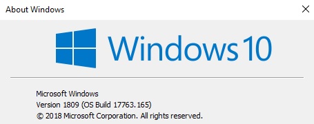 Windows 10 Build 17763.165