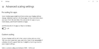 Windows 10 DPI settings