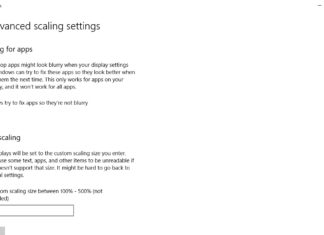 Windows 10 DPI settings