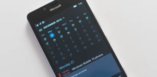 Windows 10 Mobile Calendar app