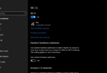 Windows 10 WiFi settings