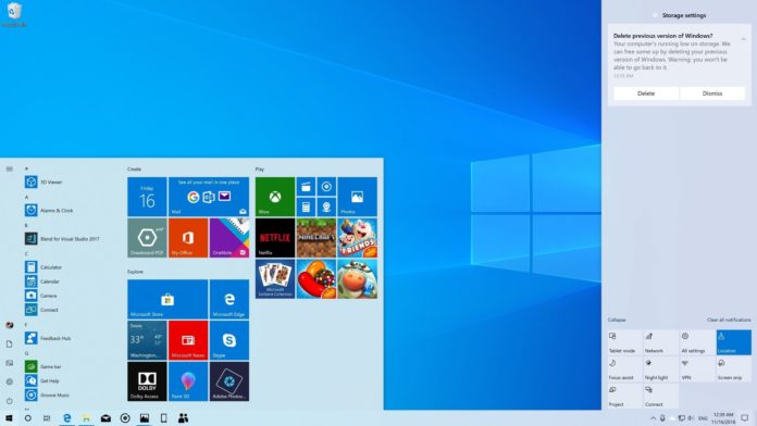 Windows 10 desktop in light