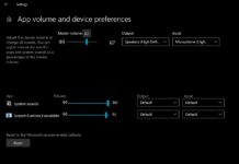 Windows 10 modern volume mixer