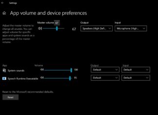 Windows 10 modern volume mixer
