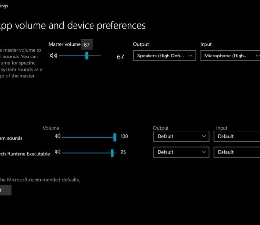 Windows 10 modern volume mixer