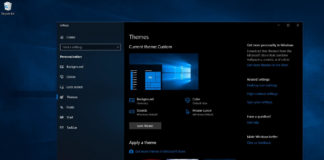 Windows 10 theme setting