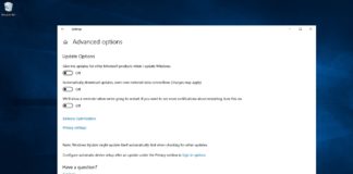 Windows Update setting