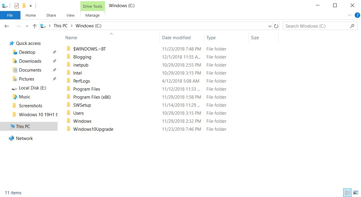 File Explorer in October Update