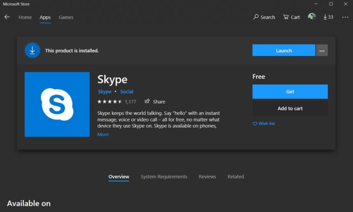 Skype Windows 10