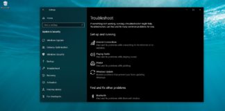Windows Troubleshoot settings