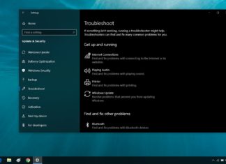 Windows Troubleshoot settings