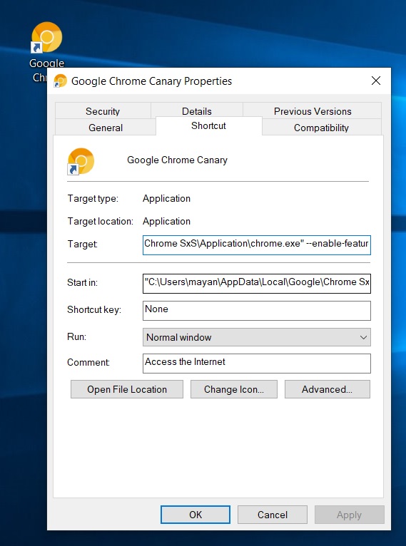 windows chrome canary