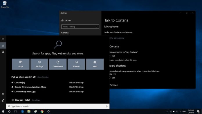 Cortana on Windows 10