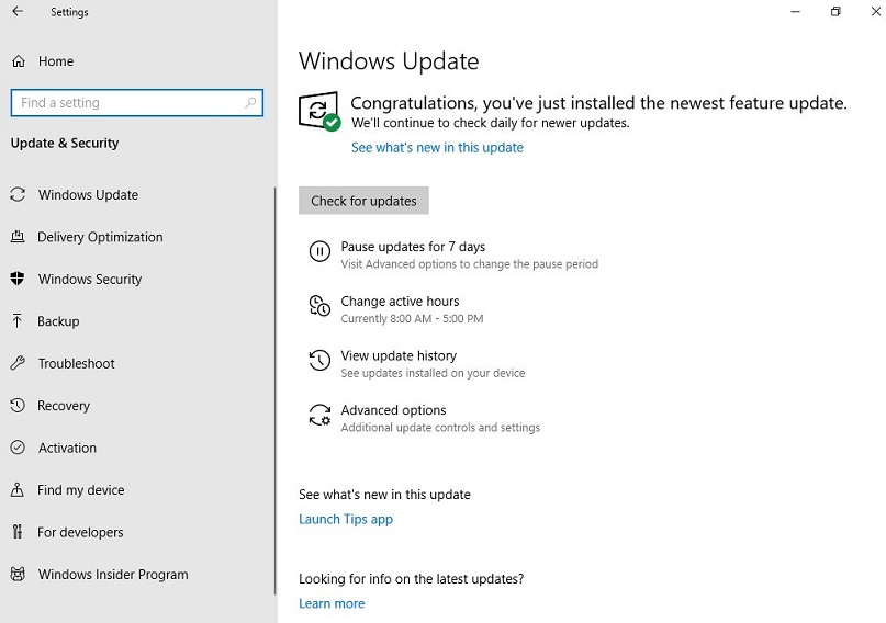 New Windows Update