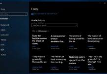 Windows 10 Fonts Setting