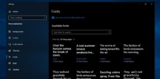 Windows 10 Fonts Setting