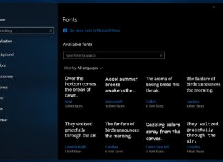 Windows 10 Fonts Setting