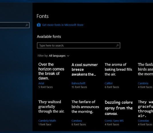 Windows 10 Fonts Setting