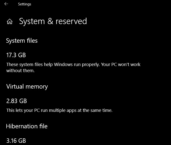 Windows 10 storage