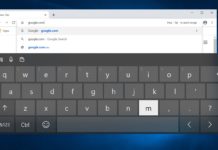 Chrome touch keyboard