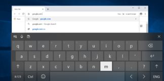 Chrome touch keyboard
