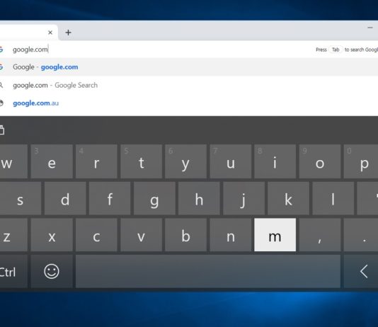 Chrome touch keyboard