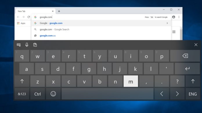 Chrome touch keyboard