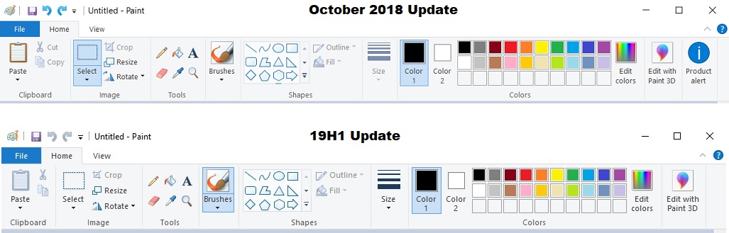 Microsoft Removes Product Alert From Paint In Windows 10 19h1 Builds