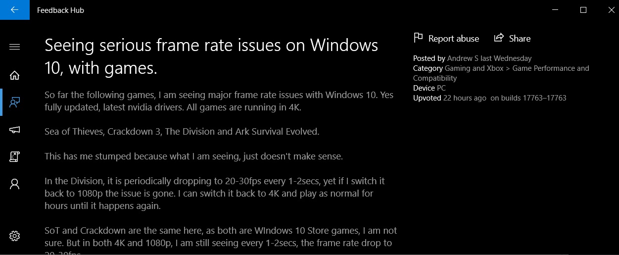 Windows 10 game bug