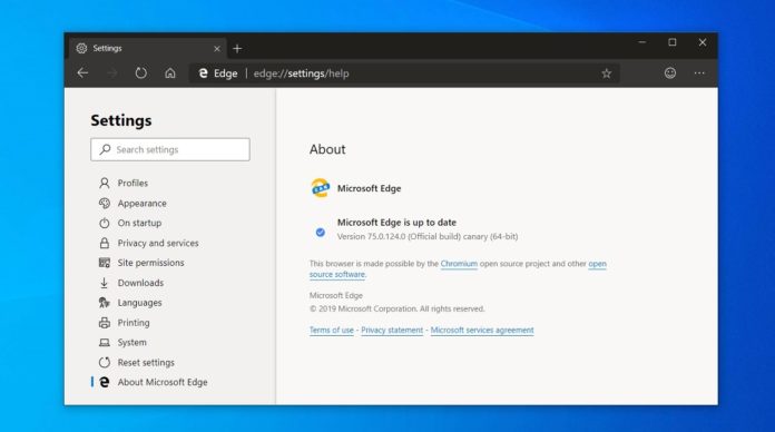 Edge Chromium update