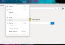 Microsoft Edge mute tab