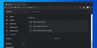 Chrome Canary settings
